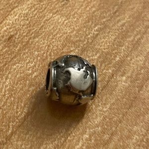 Pandora compatible silver globe charm made in Italy